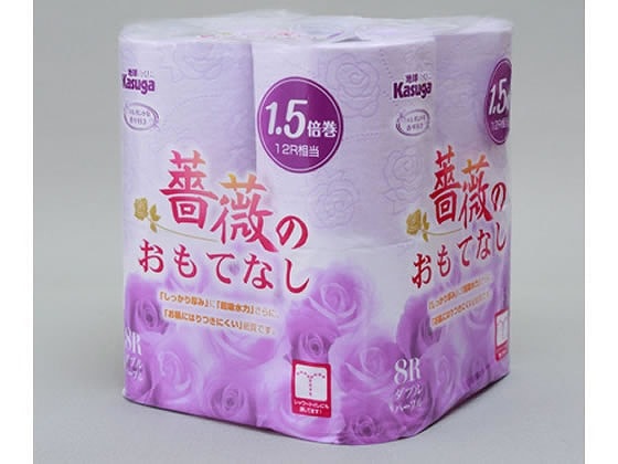 春日製紙 薔薇のおもてなし パープル ダブル 37.5m 8R*12 1箱（ご注文単位1箱）【直送品】