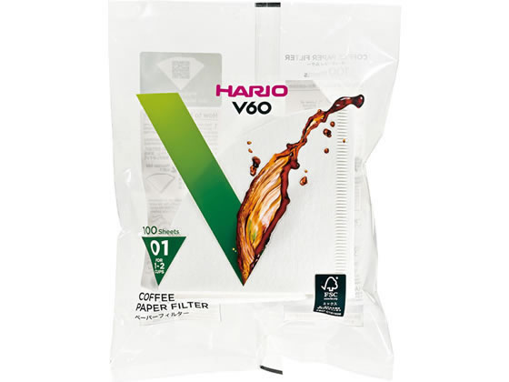 HARIO V60用ペーパーフィルター 01 ホワイト 100枚入 （ご注文単位）【直送品】