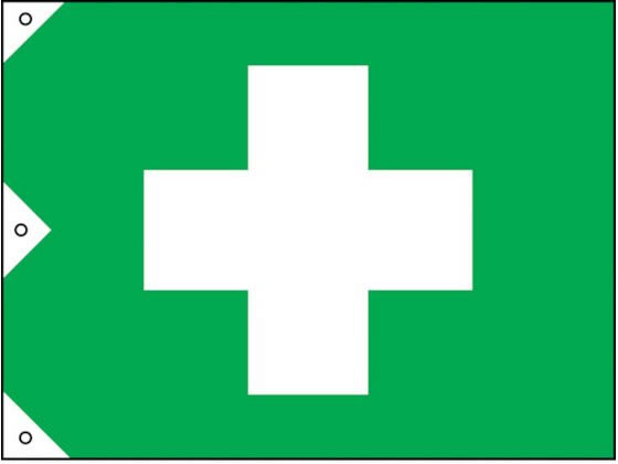 緑十字 衛生旗 大 1000×1500mm 布製 250031 （ご注文単位）【直送品】