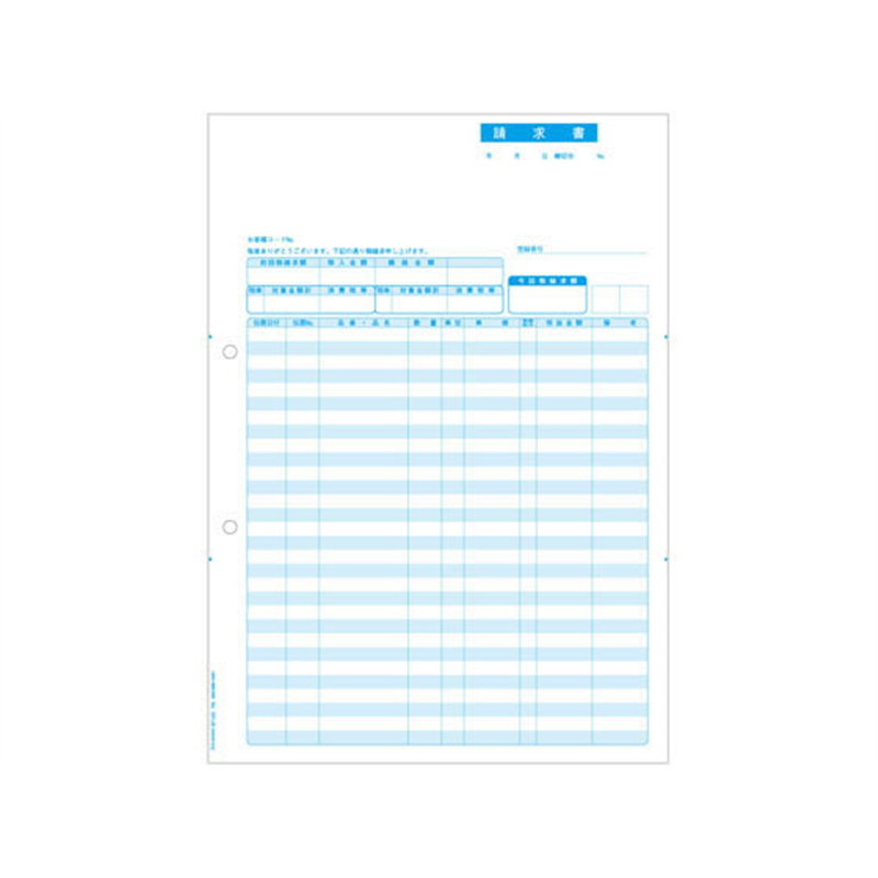 ヒサゴ 請求書 A4タテ 1面 2穴 インボイス対応 500枚 1箱（ご注文単位1箱）【直送品】