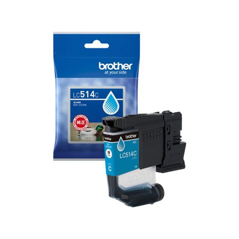 ブラザー 純正インクカートリッジ 大容量 シアン LC514C 1個（ご注文単位1個）【直送品】