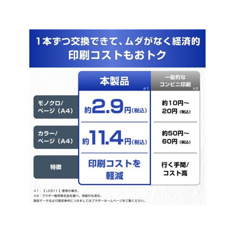 ブラザー 純正インクカートリッジ イエロー LC511Y 1個（ご注文単位1個）【直送品】