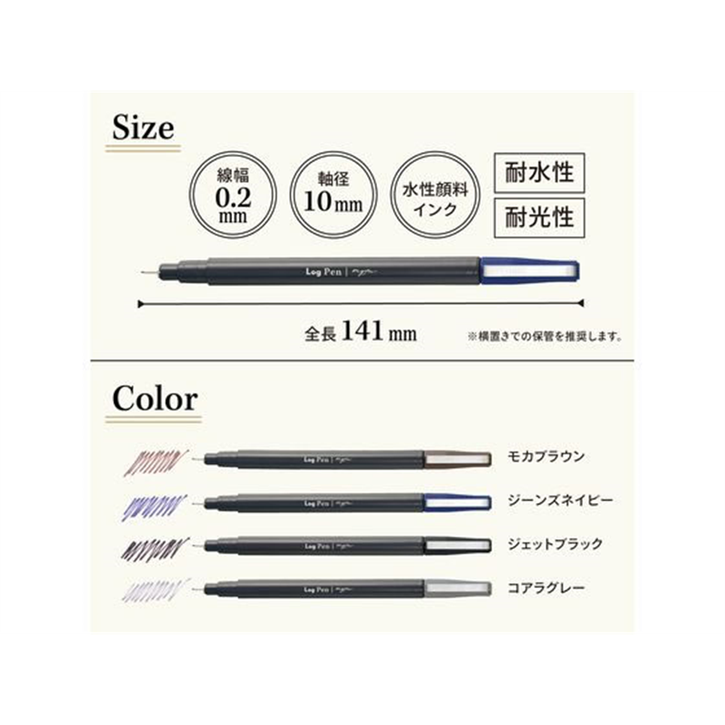 リヒトラブ myfa ログペン ジーンズネイビー PN101-11 1本（ご注文単位1本）【直送品】