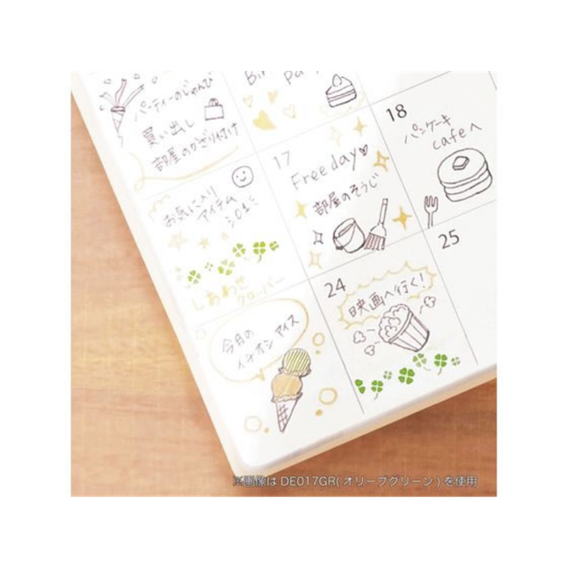 クツワ スタンプペン オリーブグリーン DE017GR 1本（ご注文単位1本）【直送品】