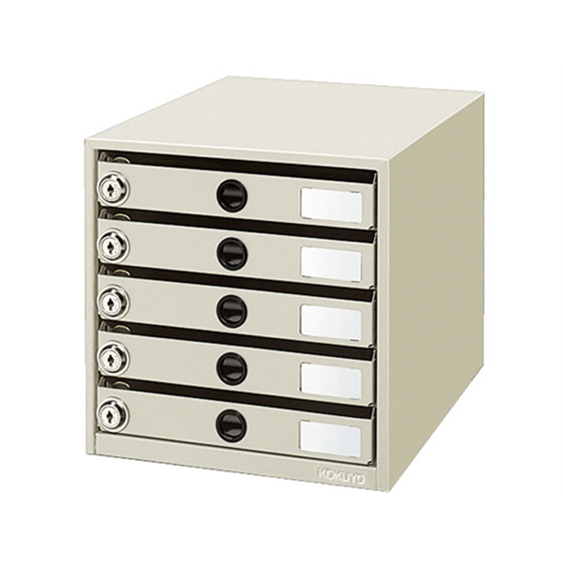 コクヨ レターケース スチール引き出し A4縦 錠付き 5段 LC-K5M 1台（ご注文単位1台）【直送品】
