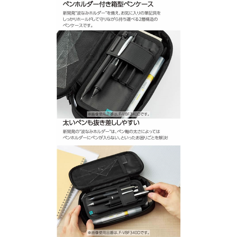 コクヨ 波なみホルダーペンケース [ウェブレ] ネイビー F-VBF340DB 1個（ご注文単位1個）【直送品】