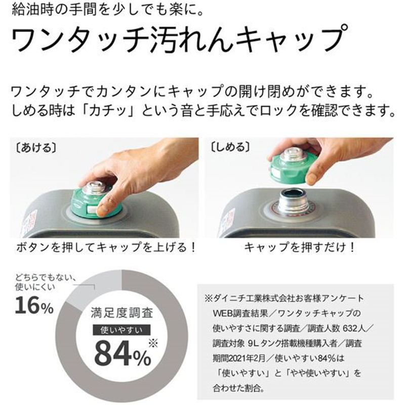 ダイニチ 石油ファンヒーター 5Lタンク NCタイプ 3.2KW FW-3225NC-W 1台（ご注文単位1台）【直送品】