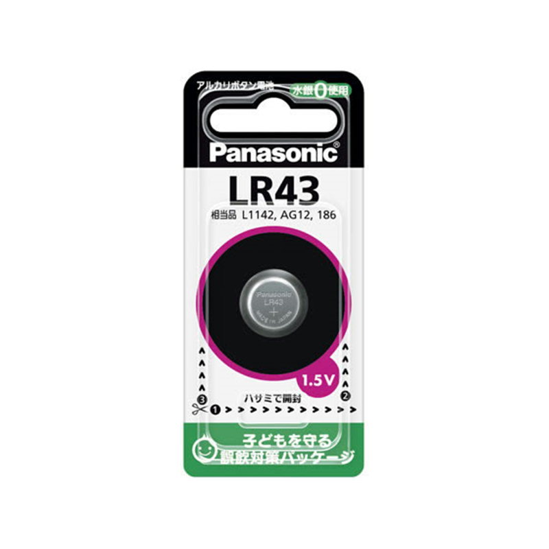 パナソニック アルカリボタン電池 LR43P 1個（ご注文単位1個）【直送品】