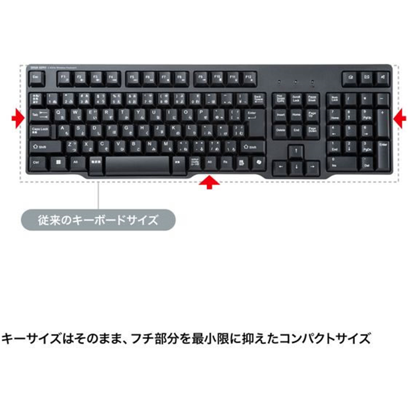 サンワサプライ 静音マウス付きワイヤレスキーボード SKB-WL40ASETBK 1個（ご注文単位1個）【直送品】