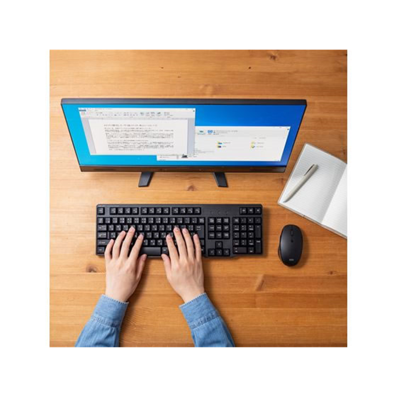 サンワサプライ 静音マウス付きワイヤレスキーボード SKB-WL40ASETBK 1個（ご注文単位1個）【直送品】