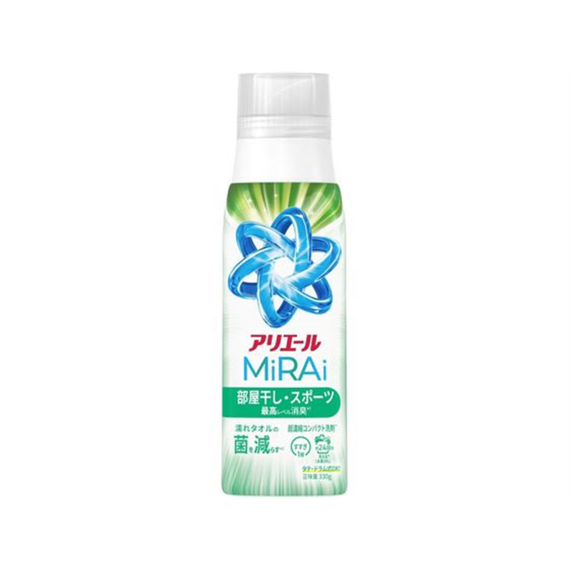 P&G アリエールミライ 消臭プラス 部屋干し 本体 330g 1個（ご注文単位1個）【直送品】