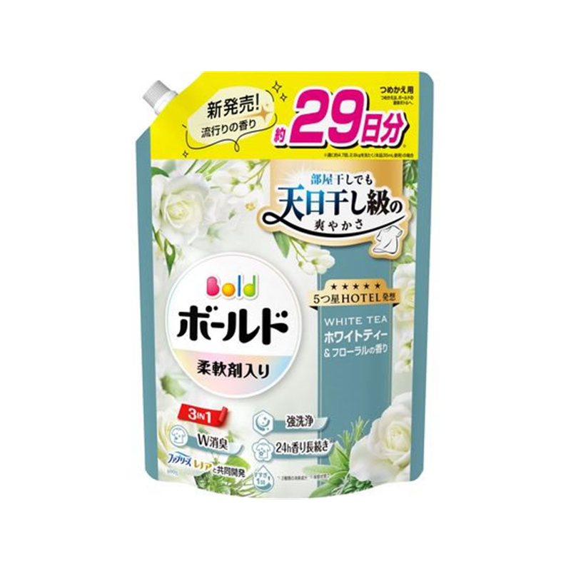 P&Gジャパン ボールド ジェル ホワイトティー 詰替 SSL 690G 1個（ご注文単位1個）【直送品】