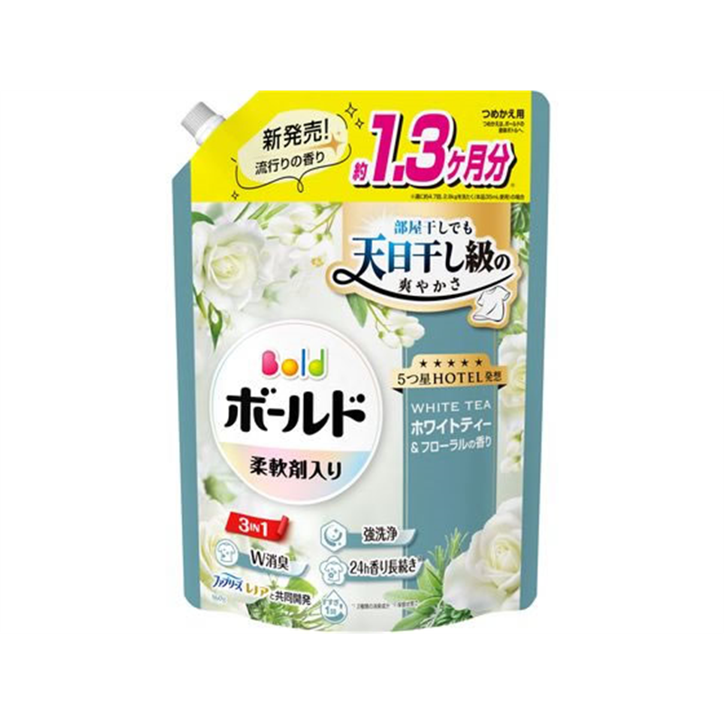 P&Gジャパン ボールド ジェル ホワイトティー 詰替 SJ 960G 1個（ご注文単位1個）【直送品】