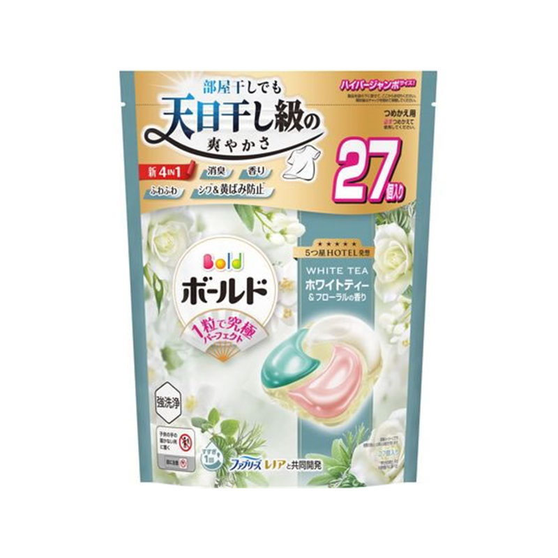 P&Gジャパン ボールド ジェルボール 4D ホワイトティー 詰替 HJ 27個 1個（ご注文単位1個）【直送品】