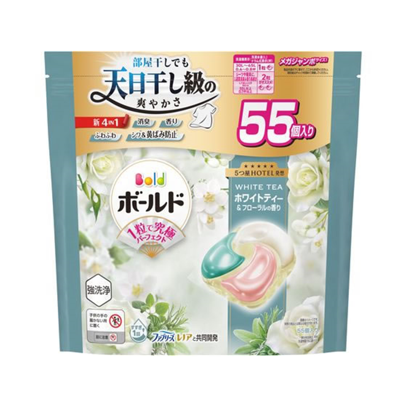 P&Gジャパン ボールド ジェル ボール 4D ホワイトティー 詰替 MJ 55個 1個（ご注文単位1個）【直送品】