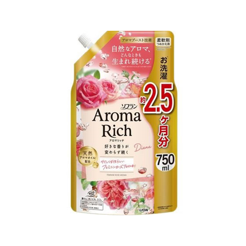 ライオン ソフラン アロマリッチ ダイアナ つめかえ用 750mL 1個（ご注文単位1個）【直送品】