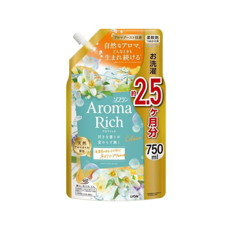 ライオン ソフラン アロマリッチ クレア つめかえ用 750mL 1個（ご注文単位1個）【直送品】