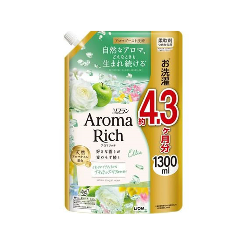 ライオン ソフラン アロマリッチ エリー つめかえ用 1300mL 1個（ご注文単位1個）【直送品】