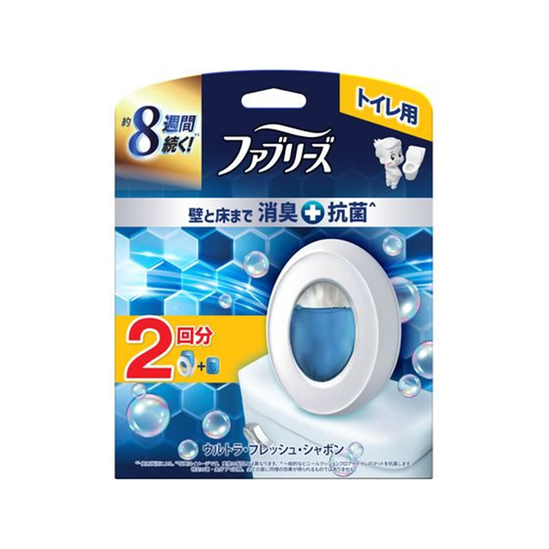 P&G ファブリーズ トイレ用消臭剤+抗菌 ウルトラフレッシュシャボン 2回分 1個（ご注文単位1個）【直送品】
