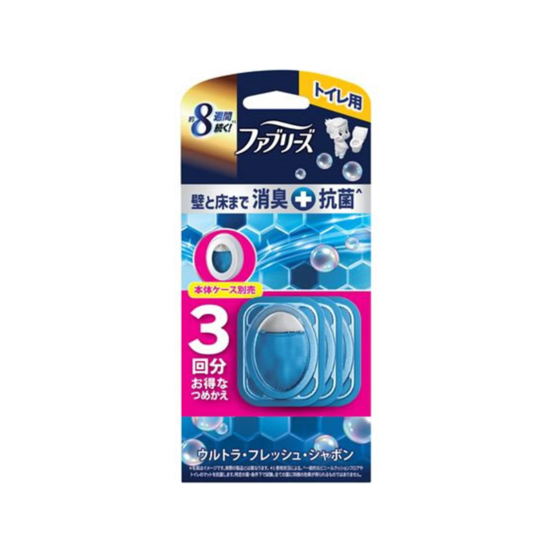P&G ファブリーズ トイレ用消臭剤+抗菌 ウルトラフレッシュシャボン 替3P 1個（ご注文単位1個）【直送品】