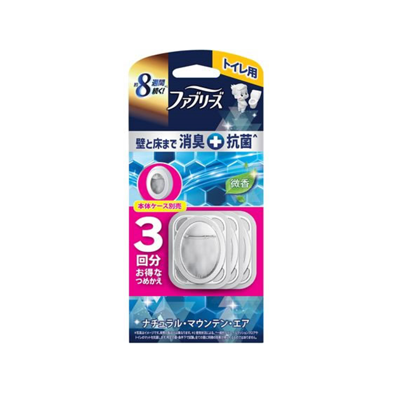 P&G ファブリーズ トイレ用消臭剤+抗菌 ナチュラルマウンテンエア微香替3P 1個（ご注文単位1個）【直送品】