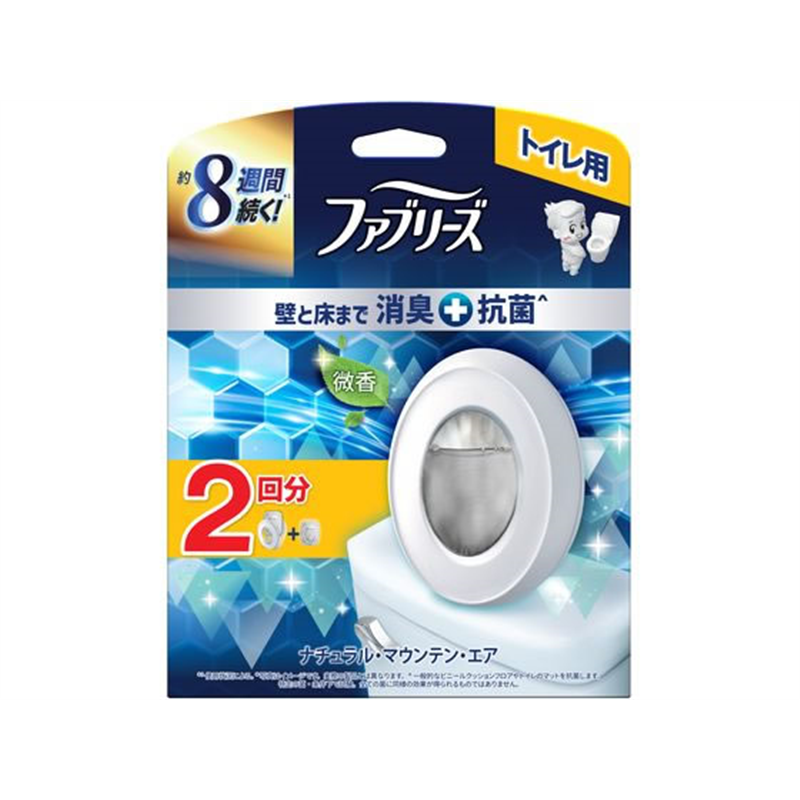 P&G ファブリーズ トイレ用消臭剤+抗菌 ナチュラルマウンテンエア微香 2回 1個（ご注文単位1個）【直送品】