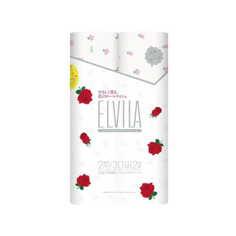 王子ネピア エルビラ バラ 12ロール ダブル 30m 1パック（ご注文単位1パック）【直送品】