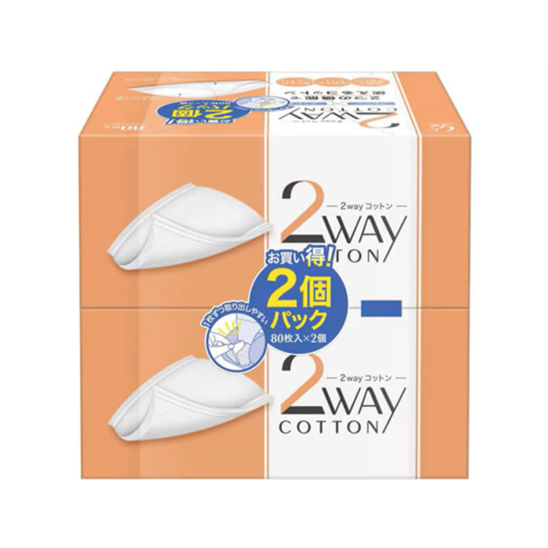 コットン・ラボ 2WAYコットン 80枚 2個パック 1パック（ご注文単位1パック）【直送品】