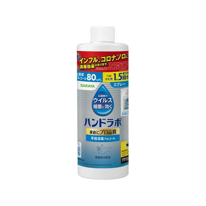 サラヤ ハンドラボ 手指消毒スプレー 替 380mL 1個(ご注文単位1個)【直送品】