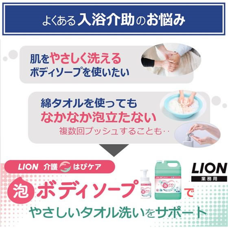 ライオンハイジーン LION介護はぴケア泡ボディソープ500mL 1個（ご注文単位1個）【直送品】