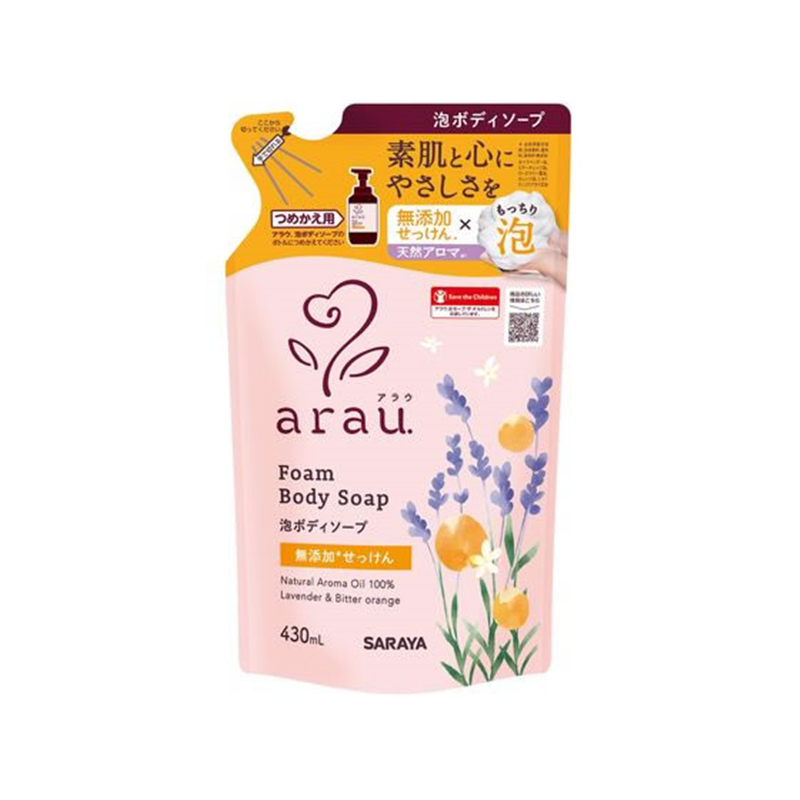 サラヤ アラウ. 泡ボディソープ 詰替 430mL 1個（ご注文単位1個）【直送品】