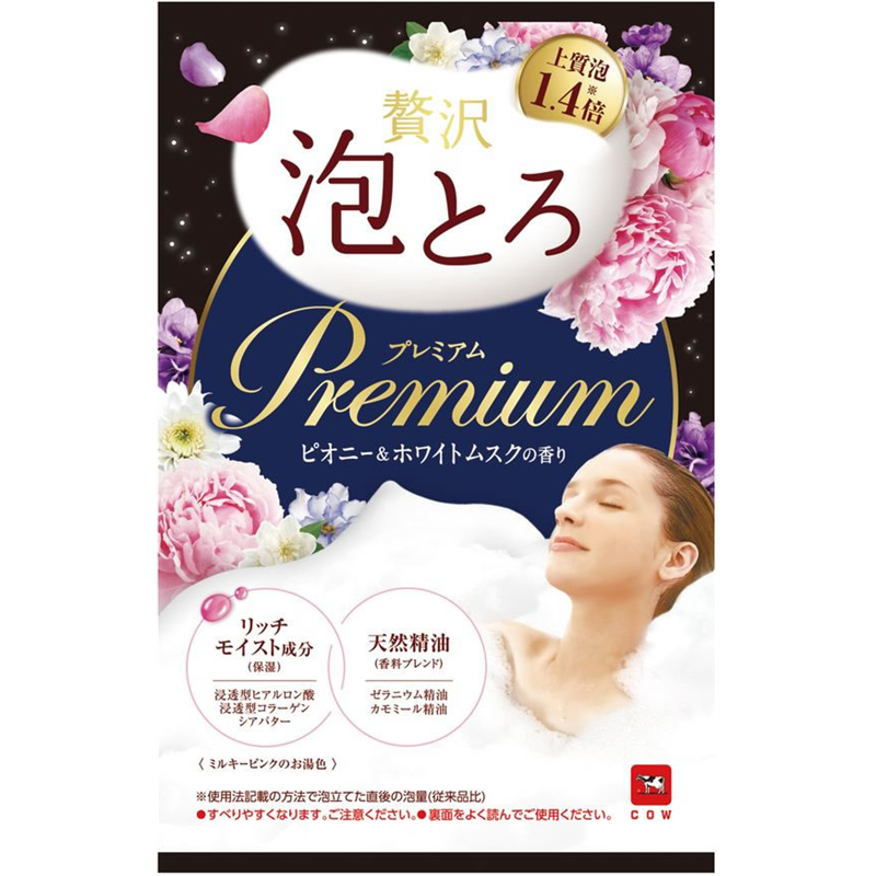 牛乳石鹸 お湯物語 贅沢泡とろ プレミアム ピオニー&ホワイトムスク 1個(ご注文単位1個)【直送品】