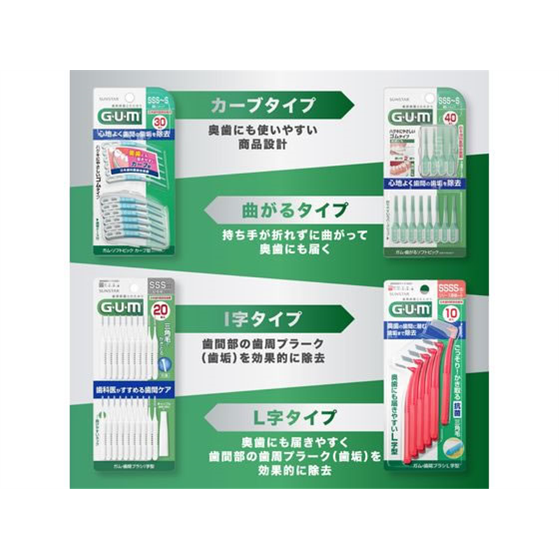 サンスター GUM 歯間ブラシ L字型 極上フィット M 8本 1個(ご注文単位1個)【直送品】