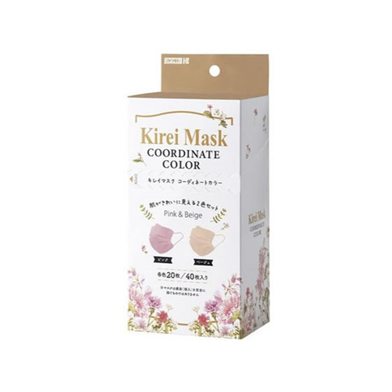 川本産業 キレイマスク コーディネートカラー 40枚入 1パック（ご注文単位1パック）【直送品】