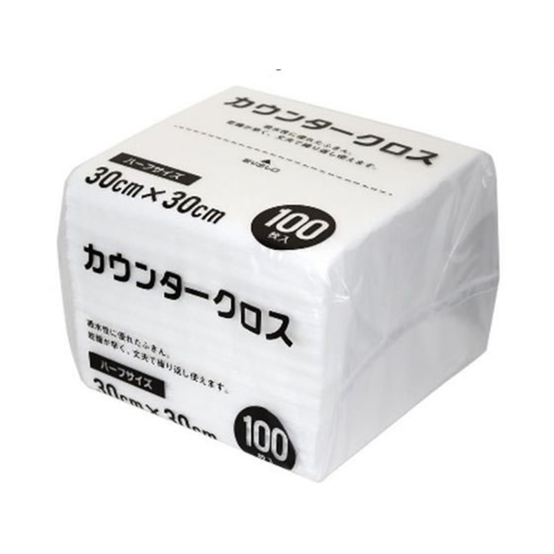 大和物産 カウンタークロス 30×30ｃｍ 100枚 ホワイト 81102 1パック（ご注文単位1パック）【直送品】