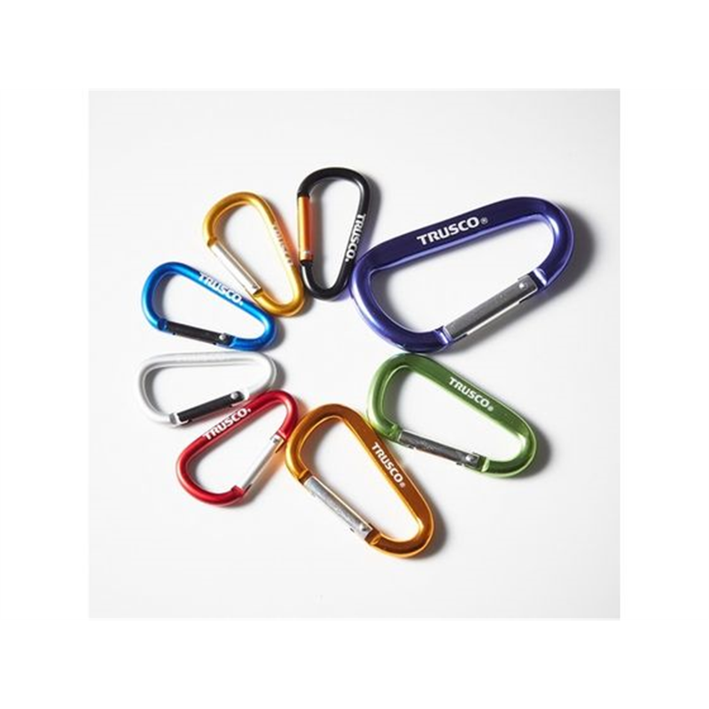 TRUSCO カラビナ 線径5mm×50mm D型 ブラック TKN550BK 1個（ご注文単位1個）【直送品】