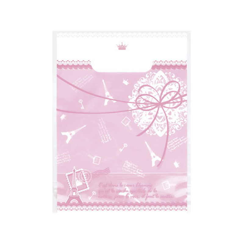 タカ印 デコラパックリーム パリ 小(210×160+90mm) ピンク 50枚 1束（ご注文単位1束）【直送品】