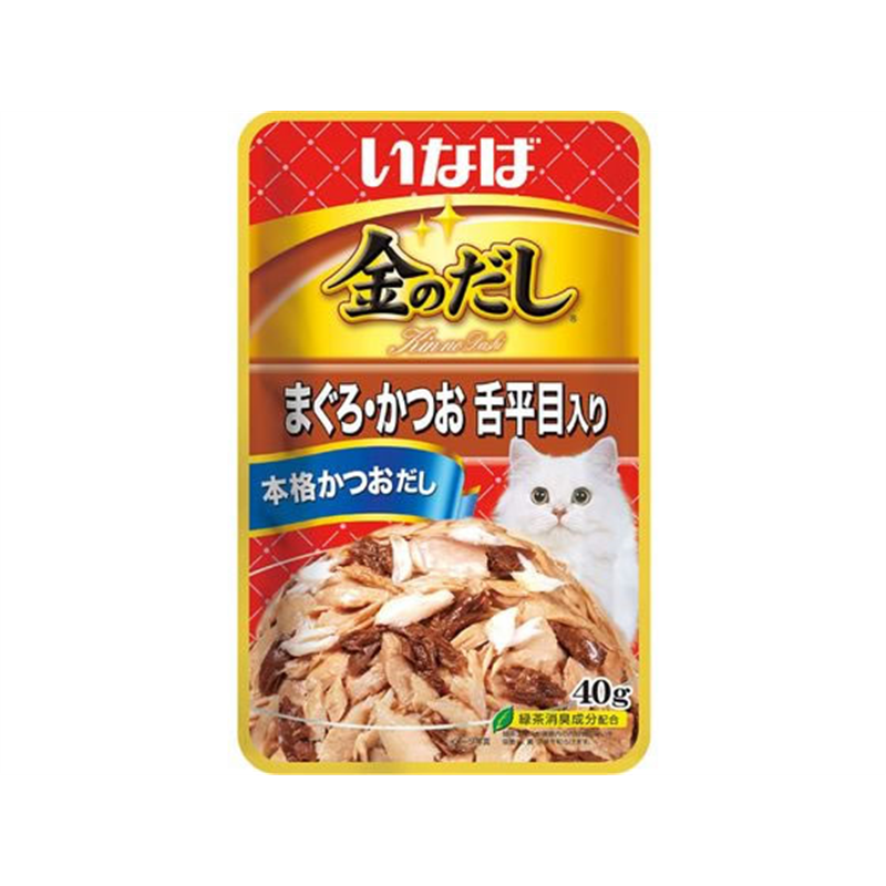 いなばペットフード 金のだしパウチ 鮪・鰹舌平目40g 1袋（ご注文単位1袋）【直送品】