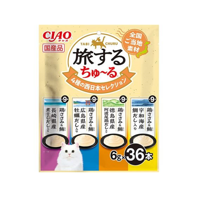 いなば 旅するちゅーる 4種の西日本 6g×36本 1パック（ご注文単位1パック）【直送品】