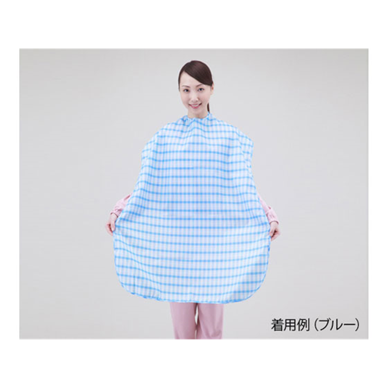 オオサキメディカル 食事用エプロン ブルー  73738 1枚（ご注文単位1枚）【直送品】