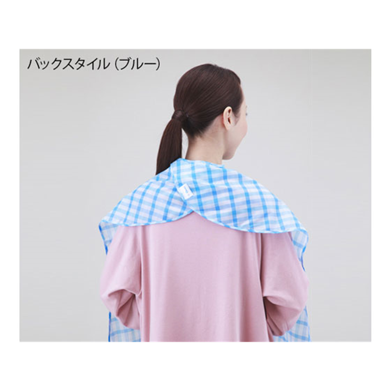 オオサキメディカル 食事用エプロン ブルー  73738 1枚（ご注文単位1枚）【直送品】