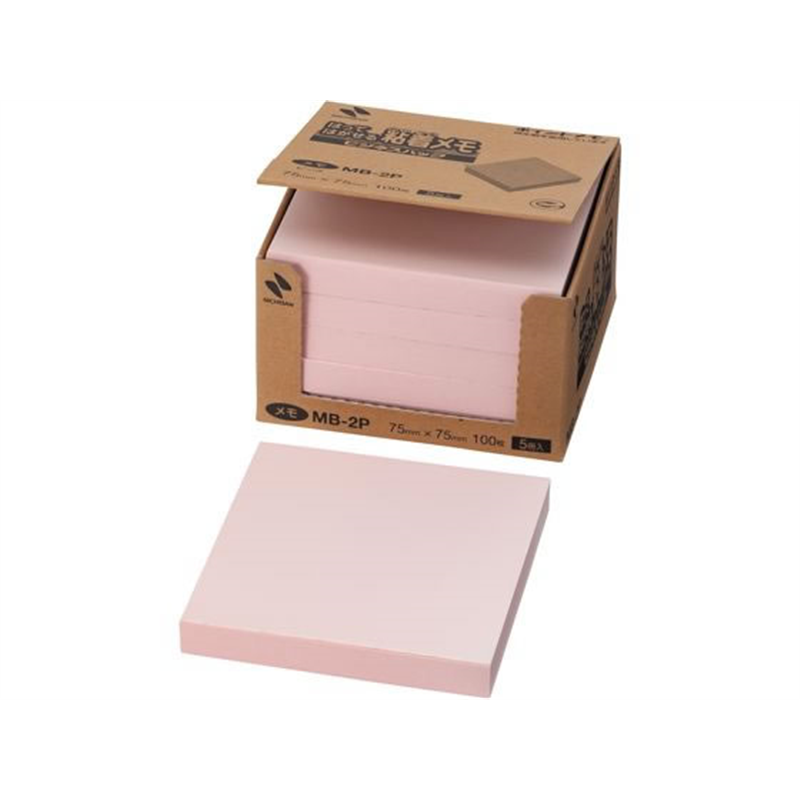 ニチバン ポイントメモ 再生紙 ビジネスパック 75×75mm ピンク5冊 1個(ご注文単位1個)【直送品】