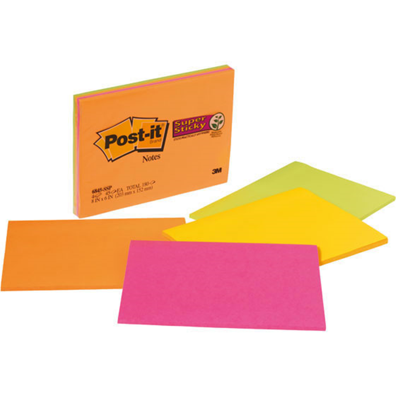 3M ポストイット 強粘着ミーティングノート4冊 6845-SSP 1個（ご注文単位1個）【直送品】