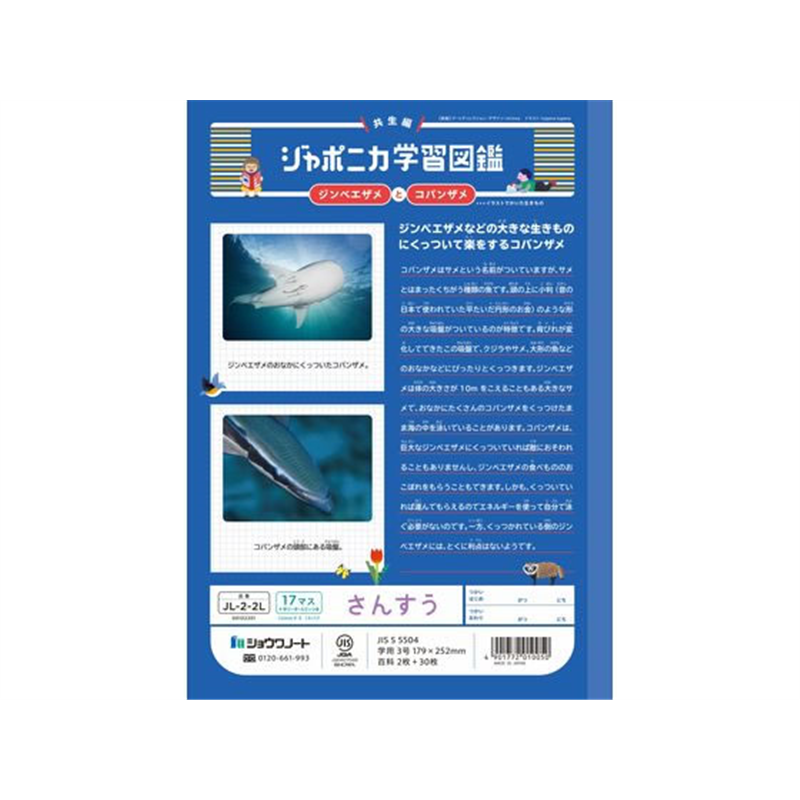 ショウワノート ジャポニカ学習帳 さんすう 17マス=つき JL-2-2L 1冊(ご注文単位1冊)【直送品】
