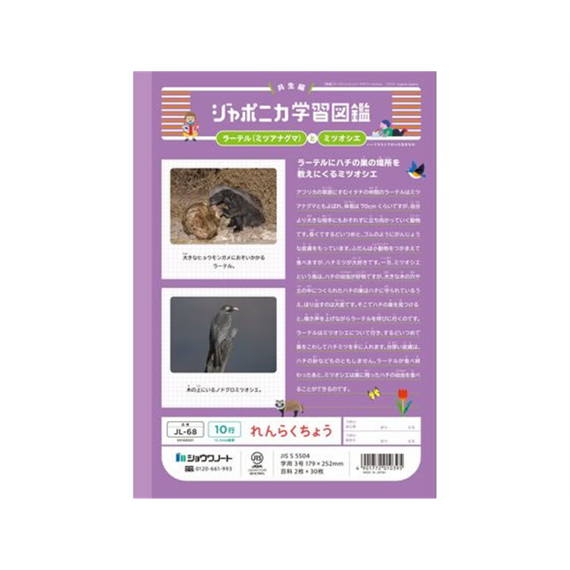 ショウワノート ジャポニカ学習帳 れんらくちょう 10行 JL-68 1冊(ご注文単位1冊)【直送品】