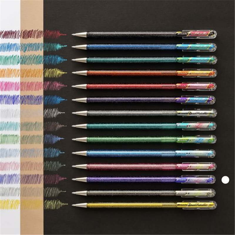 ぺんてる デュアルメタリック 1.0mm ライトバイオレット+メタリックレッド&BL 1本（ご注文単位1本）【直送品】