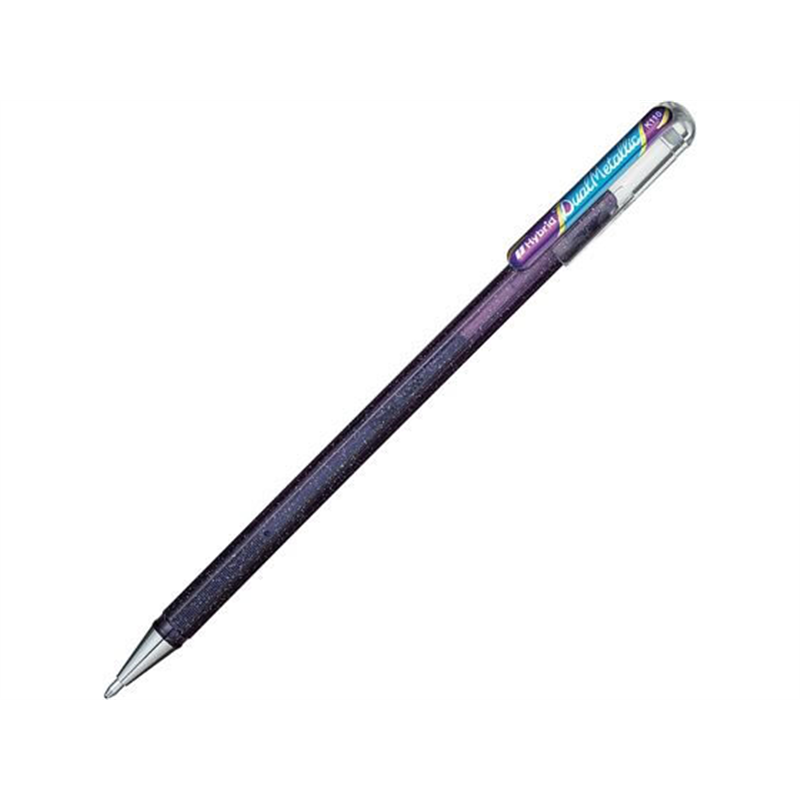 ぺんてる デュアルメタリック 1.0mm バイオレット+メタリックブルー 1本（ご注文単位1本）【直送品】