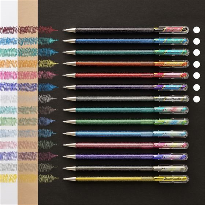 ぺんてる デュアルメタリック 1.0mm セット オリジナル7色 1セット（ご注文単位1セット）【直送品】