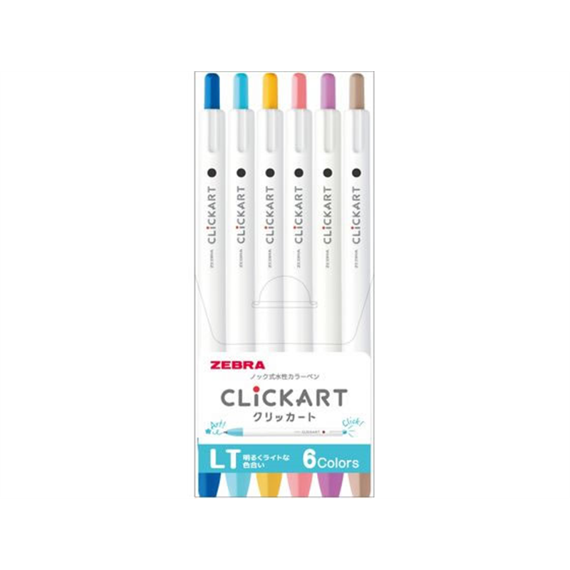 ゼブラ クリッカート 6色セット ライトカラー WYSS22-BC-6CLT 1セット（ご注文単位1セット）【直送品】