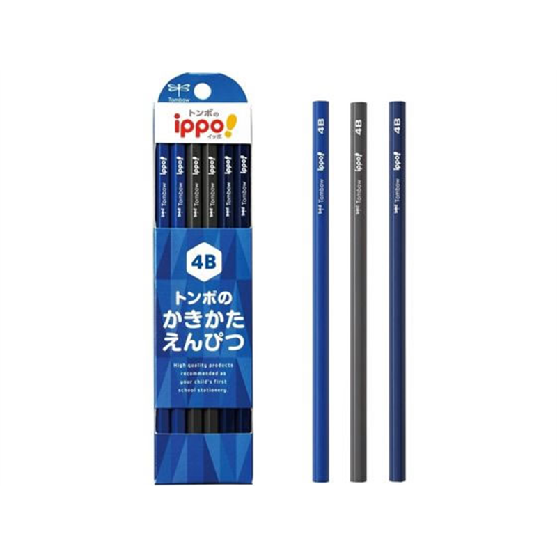 トンボ鉛筆 ippo!かきかたえんぴつ 4B ネイビー系 12本 1打（ご注文単位1打）【直送品】